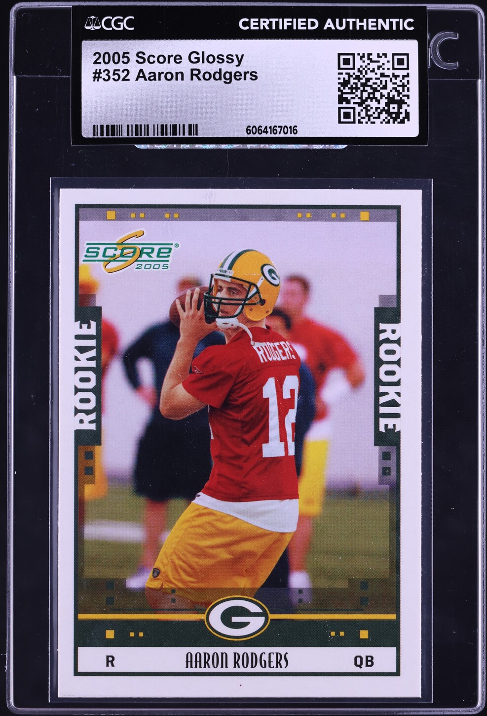 2005 Score Glossy Aaron Rodgers ROOKIE #352 CGC AUTH