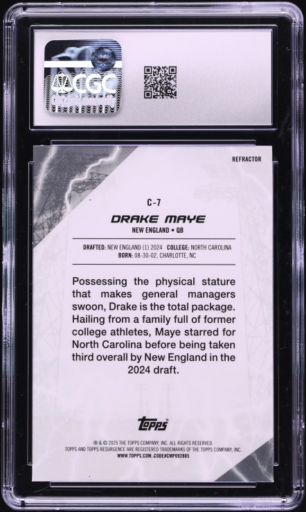 2024 Topps Resurgence Conductors Refractor Drake Maye ROOKIE #C-7 CGC 9 MINT