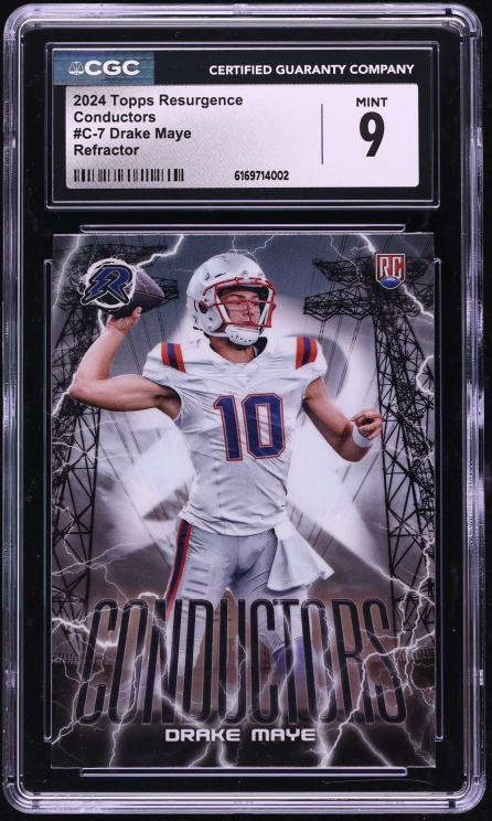 2024 Topps Resurgence Conductors Refractor Drake Maye ROOKIE #C-7 CGC 9 MINT