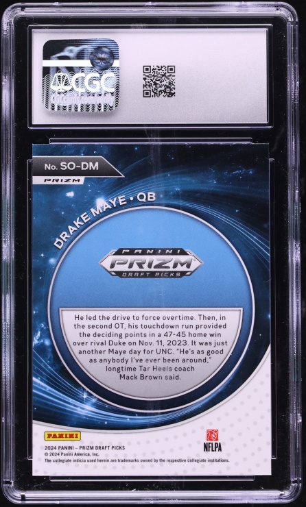 2024 Panini Prizm Draft Picks Student Orientation Red Ice Drake Maye ROOKIE #SO-DM CGC 10 GEM