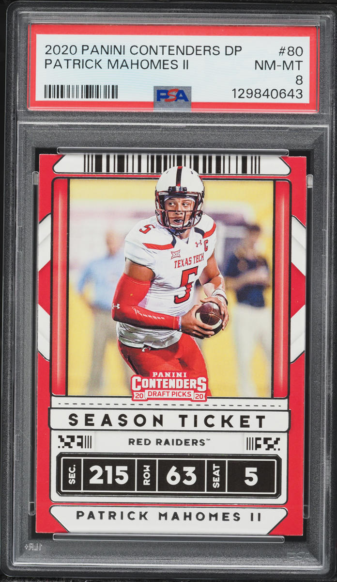 2020 Panini Contenders Draft Picks Patrick Mahomes II #80 PSA 8 NM-MT