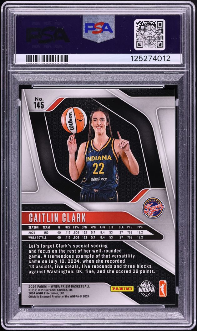 2024 Panini Prizm WNBA Ice Caitlin Clark ROOKIE #145 PSA 9 MINT