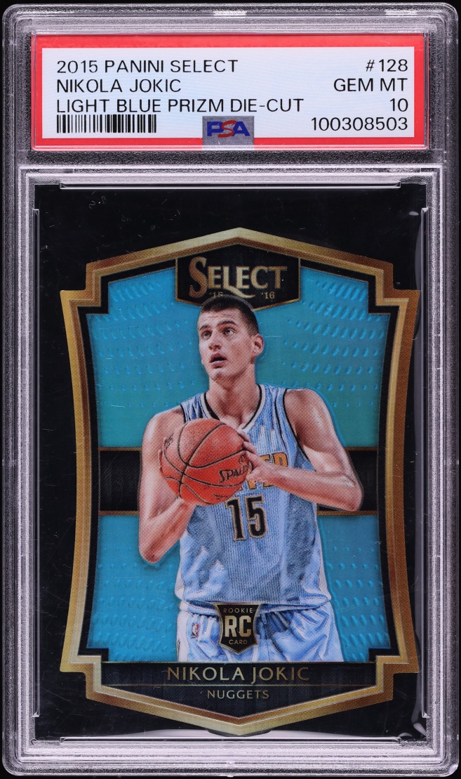 2015 Select Light Blue Prizm Die-Cut Nikola Jokic ROOKIE /199 #128 PSA 10 GEM MINT