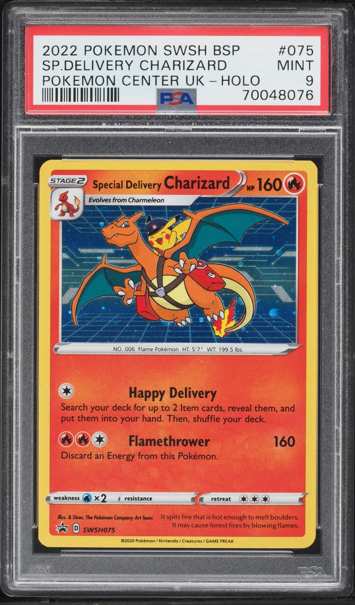2022 Pokemon Sword & Shield Promo Center UK Holo Special Delivery Charizard #75 PSA 9 MINT