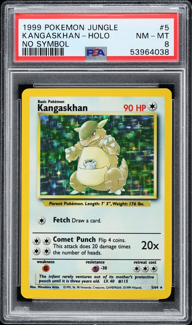 1999 Pokemon Jungle No Set Symbol Holo Kangaskhan #5 PSA 8 NM-MT