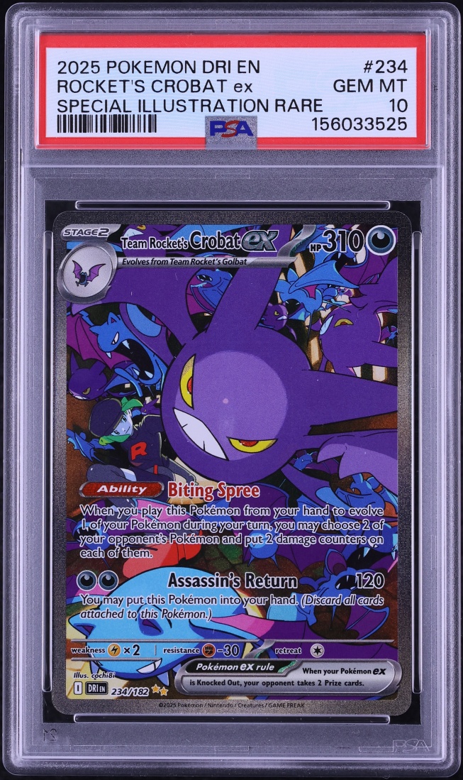 2025 Pokemon Scarlet & Violet Destined Rivals SIR Team Rocket's Crobat ex #234 PSA 10 GEM MINT