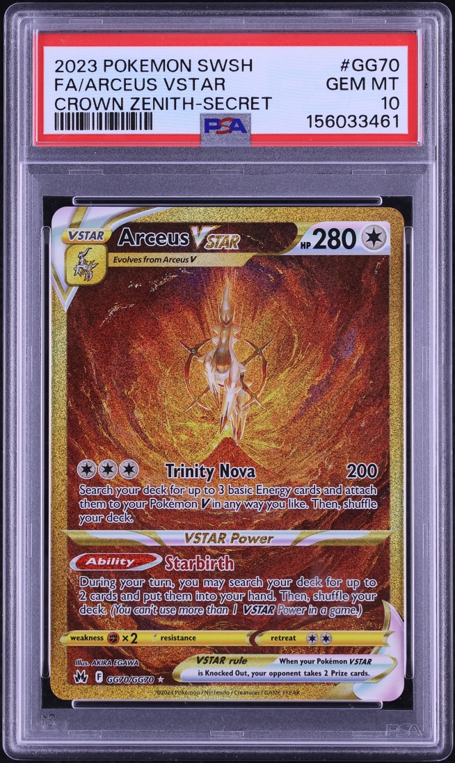 2023 Pokemon Sword & Shield Crown Zenith Gold Rare Arceus VSTAR #GG70 PSA 10 GEM MINT