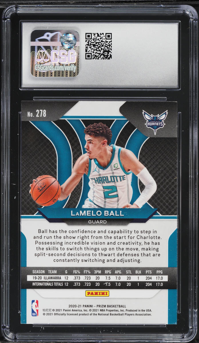 2020 Panini Prizm LaMelo Ball ROOKIE #278 CSG 8.5 NM-MT+
