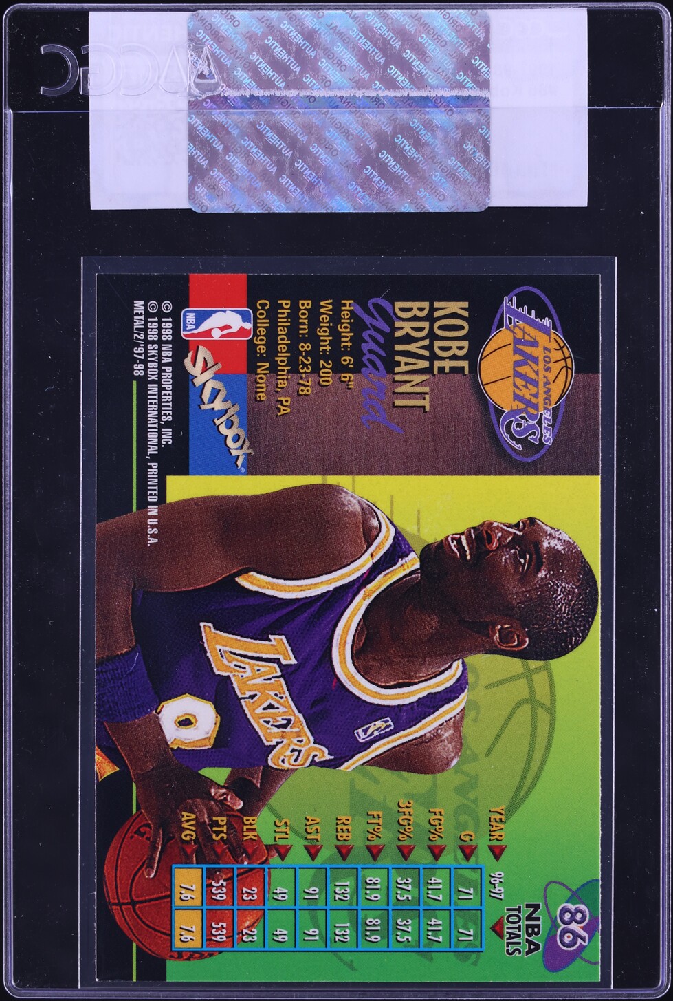 1997 Metal Universe Championship Kobe Bryant #86 CGC AUTH