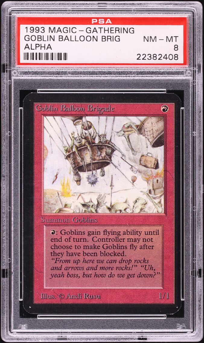 1993 Magic The Gathering MTG Alpha Goblin Balloon Brigade PSA 8 NM-MT