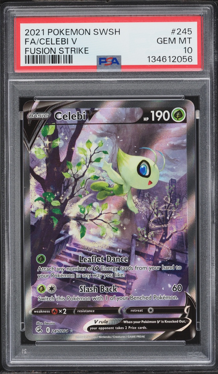 2021 Pokemon Sword & Shield Fusion Strike Alt Art Celebi V #245 PSA 10 GEM MINT