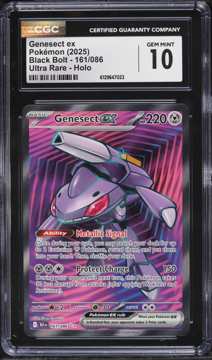 2025 Pokemon Scarlet & Violet Black Bolt Full Art Genesect ex #161 CGC 10 GEM MINT