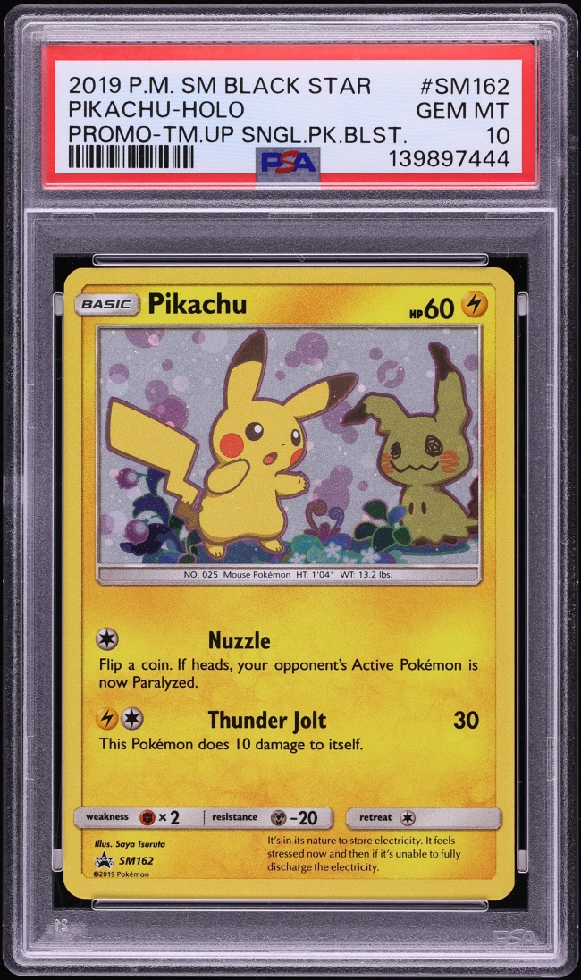 2019 Pokemon Sun & Moon Promo Team Up Holo Pikachu #SM162 PSA 10 GEM MINT