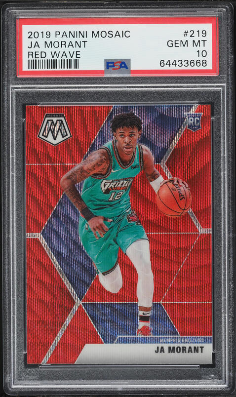 2019 Panini Mosaic Red Wave Ja Morant ROOKIE #219 PSA 10 GEM MINT