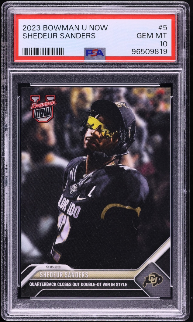 2023 Bowman University Now Shedeur Sanders ROOKIE #5 PSA 10 GEM MINT