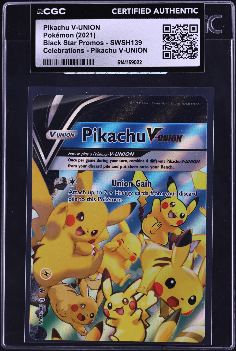 2021 Pokemon Sword & Shield Promo Celebrations Alt Art Pikachu V-UNION #SWSH139 CGC AUTH