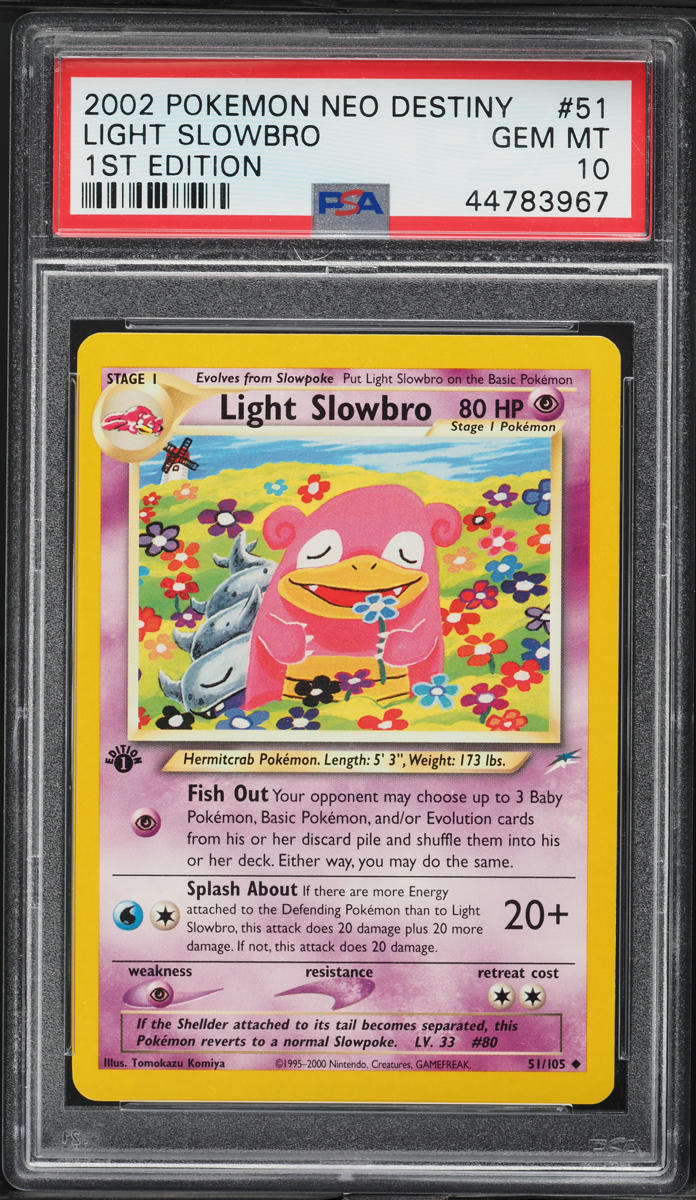 2002 Pokemon Neo Destiny 1st Edition Light Slowbro #51 PSA 10 GEM MINT