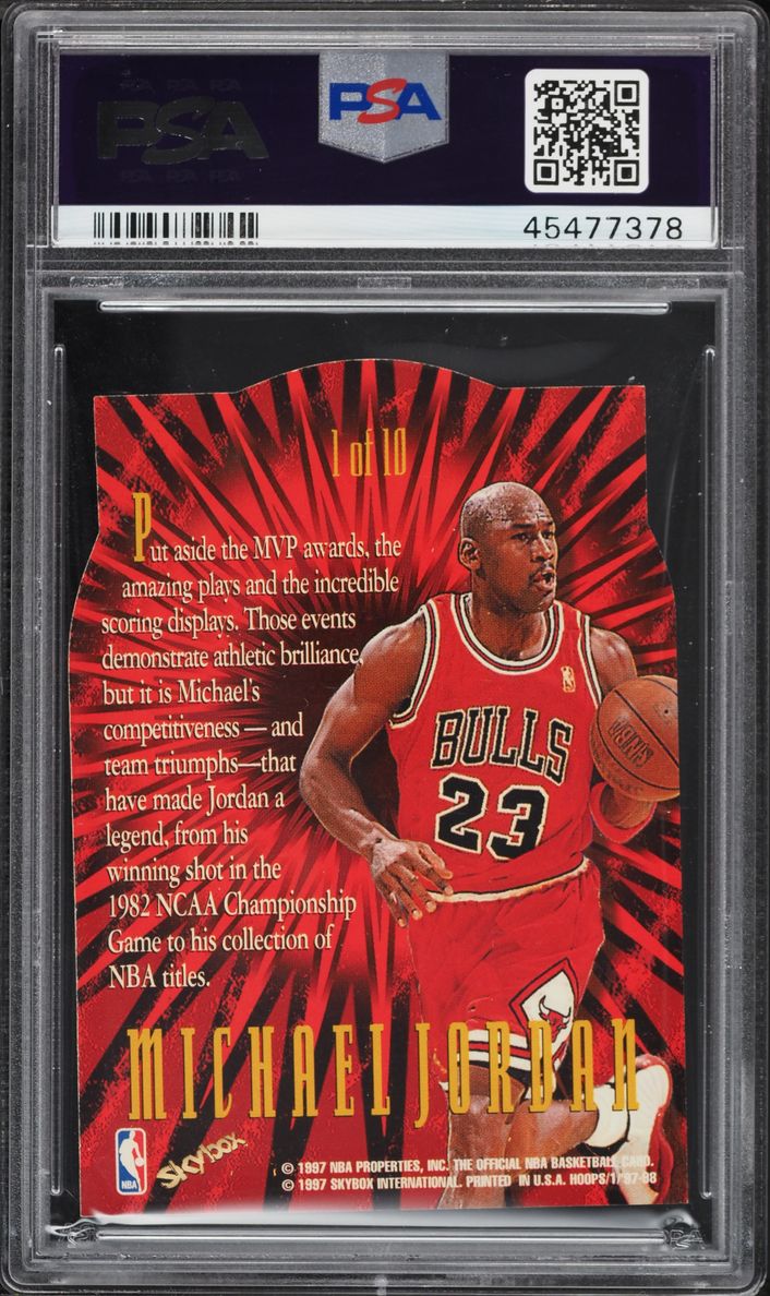 1997 Hoops Hooperstars Die-Cut Michael Jordan #1 PSA 10 GEM MINT