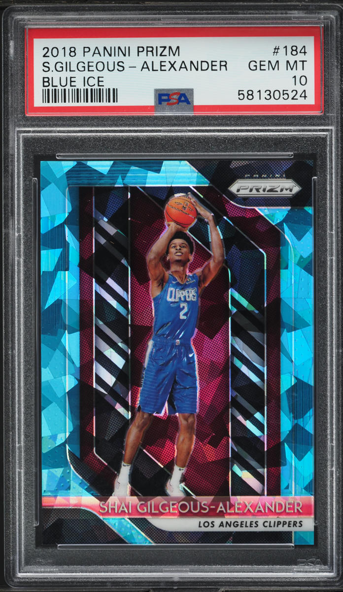 2018 Panini Prizm Blue Ice Shai Gilgeous-Alexander ROOKIE /99 #184 PSA 10 GEM