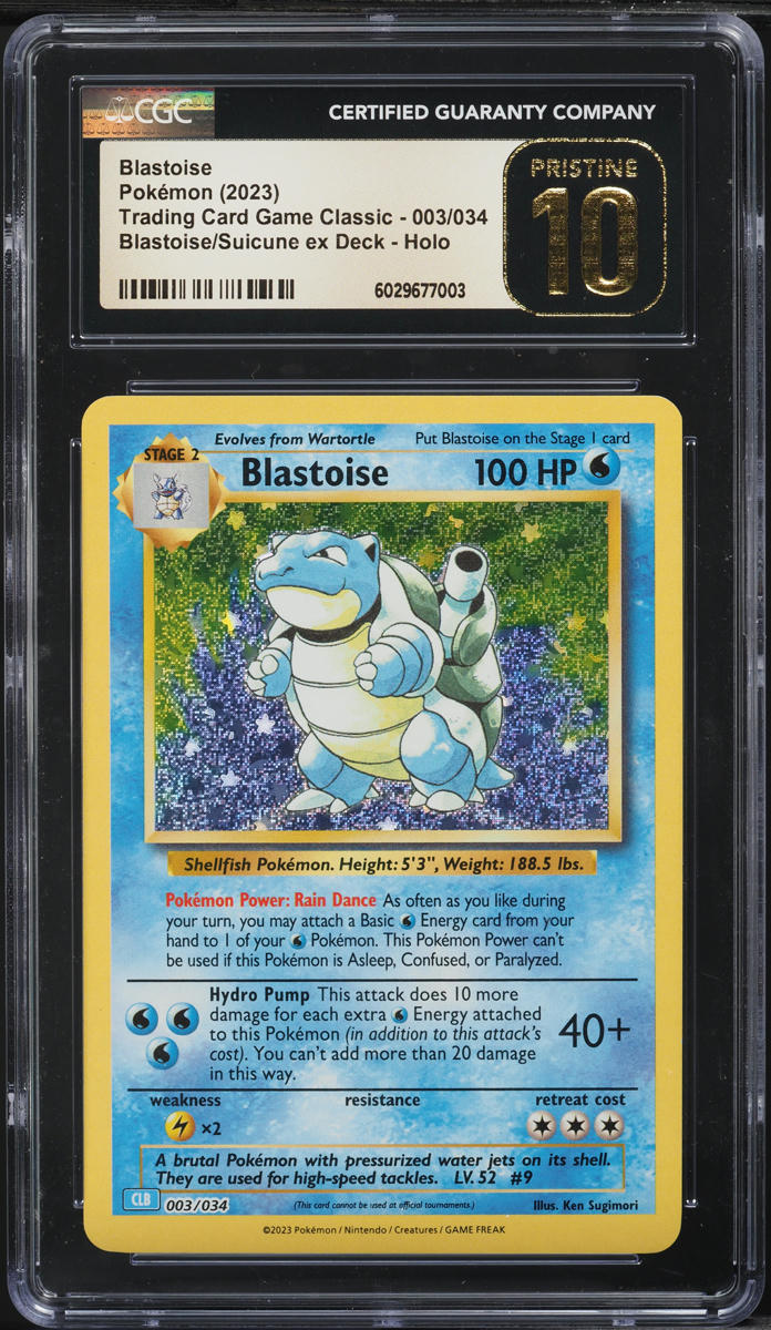 2023 Pokemon TCG Classic Collection Holo Blastoise #3 CGC 10 PRISTINE