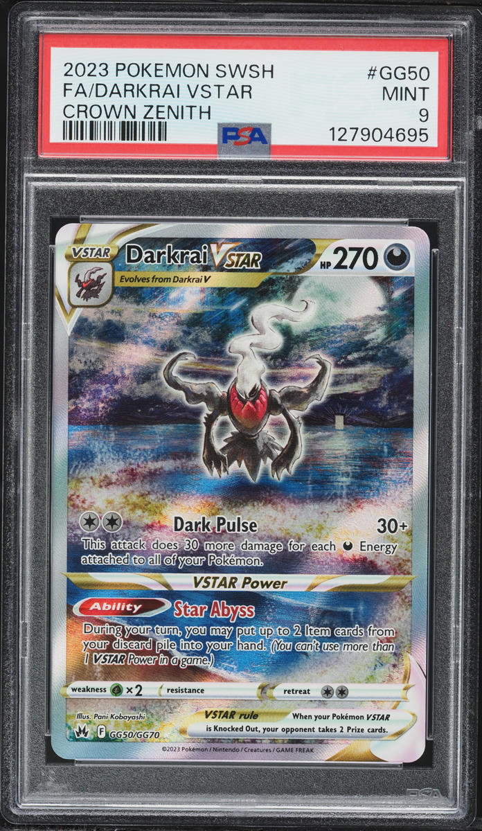 2023 Pokemon Sword & Shield Crown Zenith Alt Art Darkrai VSTAR #GG50 PSA 9 MINT