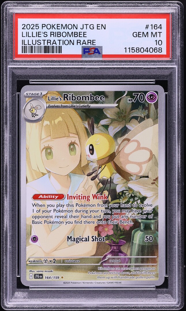 2025 Pokemon Scarlet & Violet Journey Together IR Lillie's Ribombee #164 PSA 10 GEM MINT