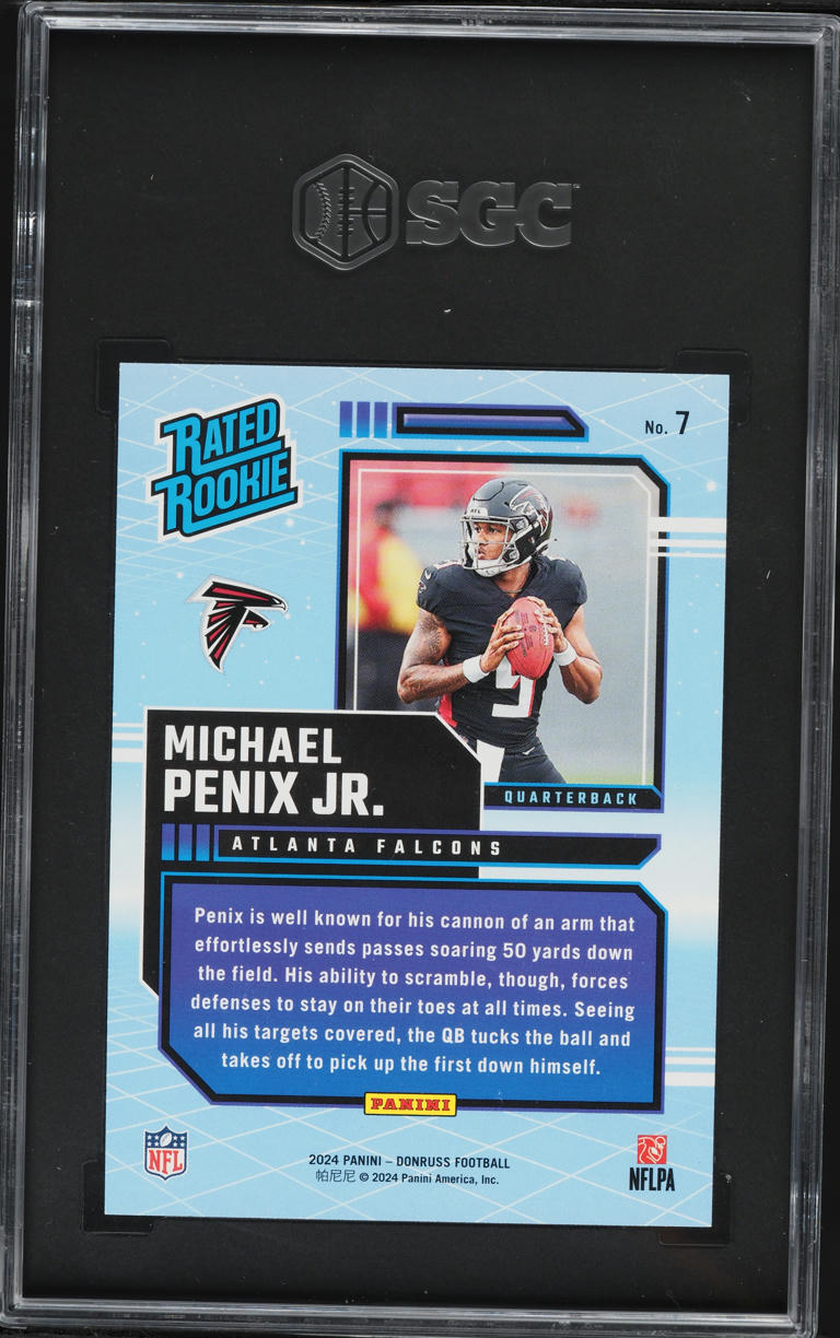 2024 Donruss Retro Michael Penix Jr. ROOKIE #7 SGC 10 GEM MINT