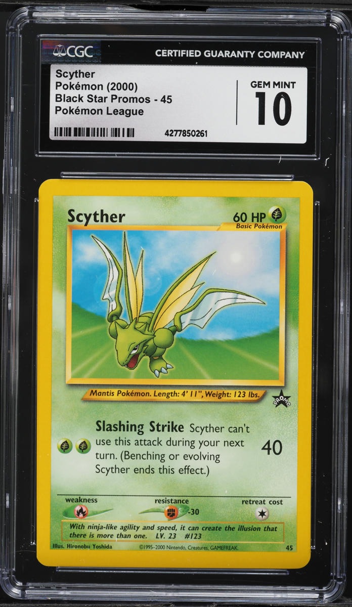 2000 Pokemon League Black Star Promo Scyther #45 CGC 10 GEM MINT on ...