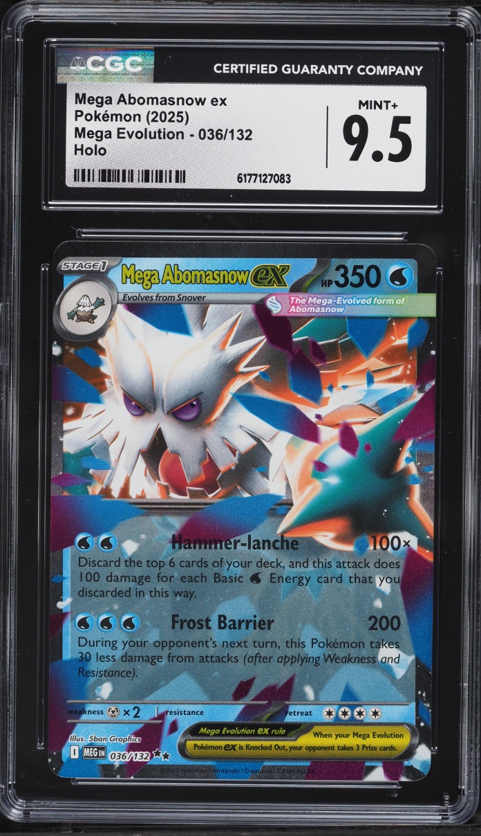 2025 Pokemon Mega Evolution Holo Mega Abomasnow Ex #36 CGC 9.5 MINT+