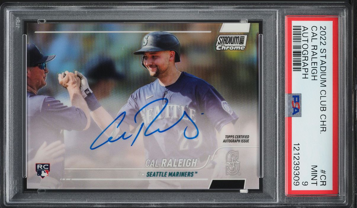 2022 Stadium Club Chrome Cal Raleigh ROOKIE AUTO #CR PSA 9 MINT on ...