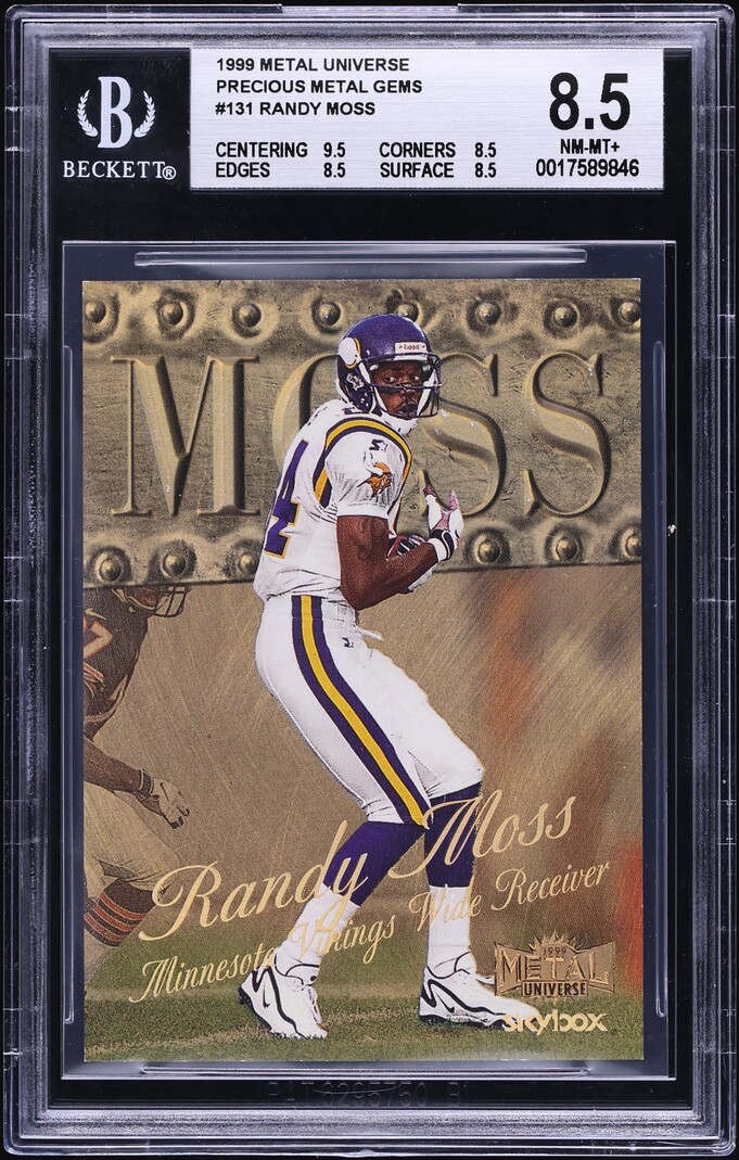 1999 Metal Universe Precious Metal Gems PMG Randy Moss /50 #131 BGS 8.5 NM-MT+