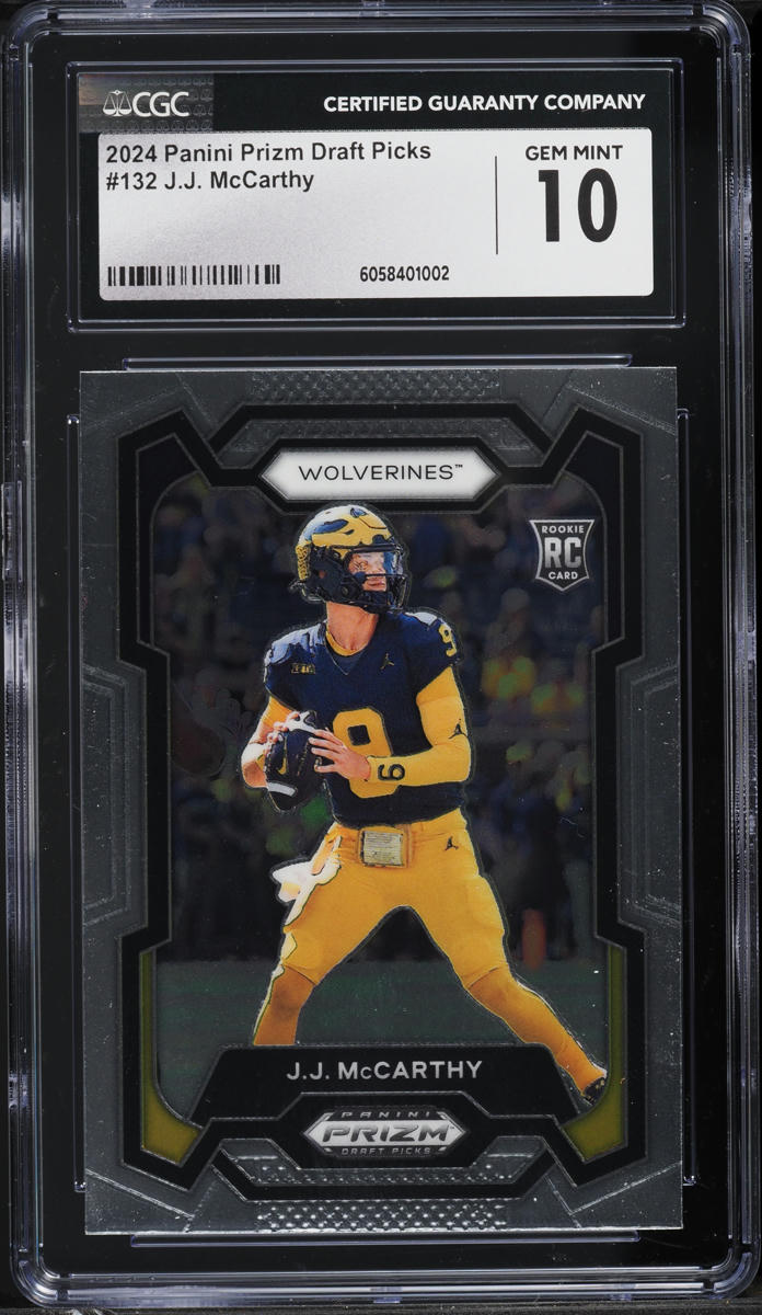 2024 Panini Prizm Draft Picks J.J. McCarthy ROOKIE #132 CGC 10 GEM MINT