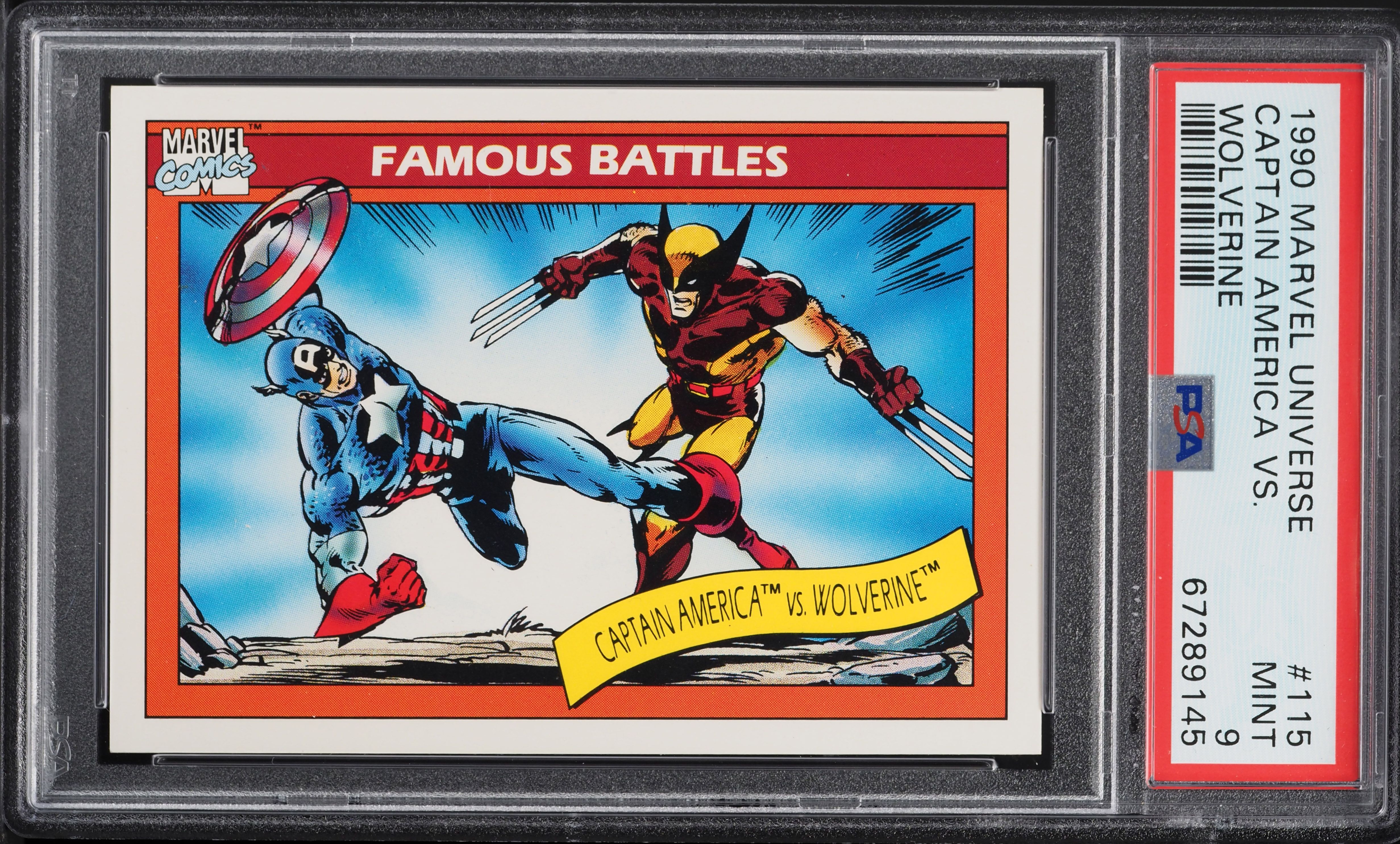 1990 Impel Marvel Universe Captain America Vs. Wolverine #115 PSA 9 MINT