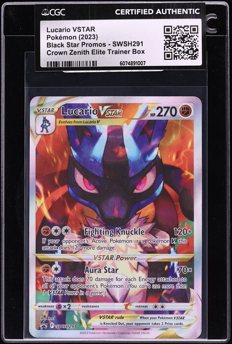2023 Pokemon SWSH Black Star Promo Crown Zenith ETB Lucario VSTAR #291 CGC AUTH