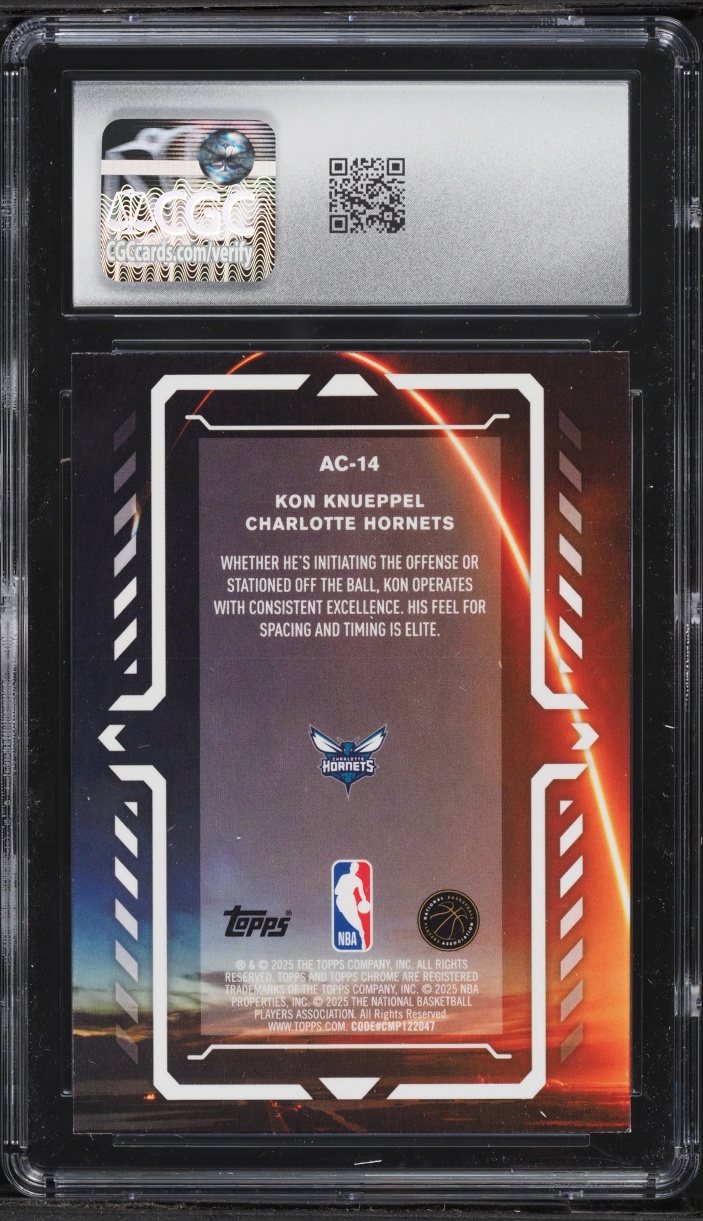 2025 Topps Chrome Activators Kon Knueppel ROOKIE #AC-14 CGC 8 NM-MT