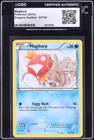 2012 Pokemon Black & White Dragons Exalted Magikarp #23 CGC AUTH
