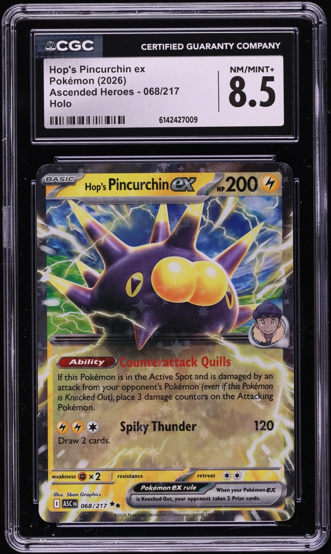2026 Pokemon Mega Evolution Ascended Heroes Holo Hop's Pincurchin ex #68 CGC 8.5 NM-MT+