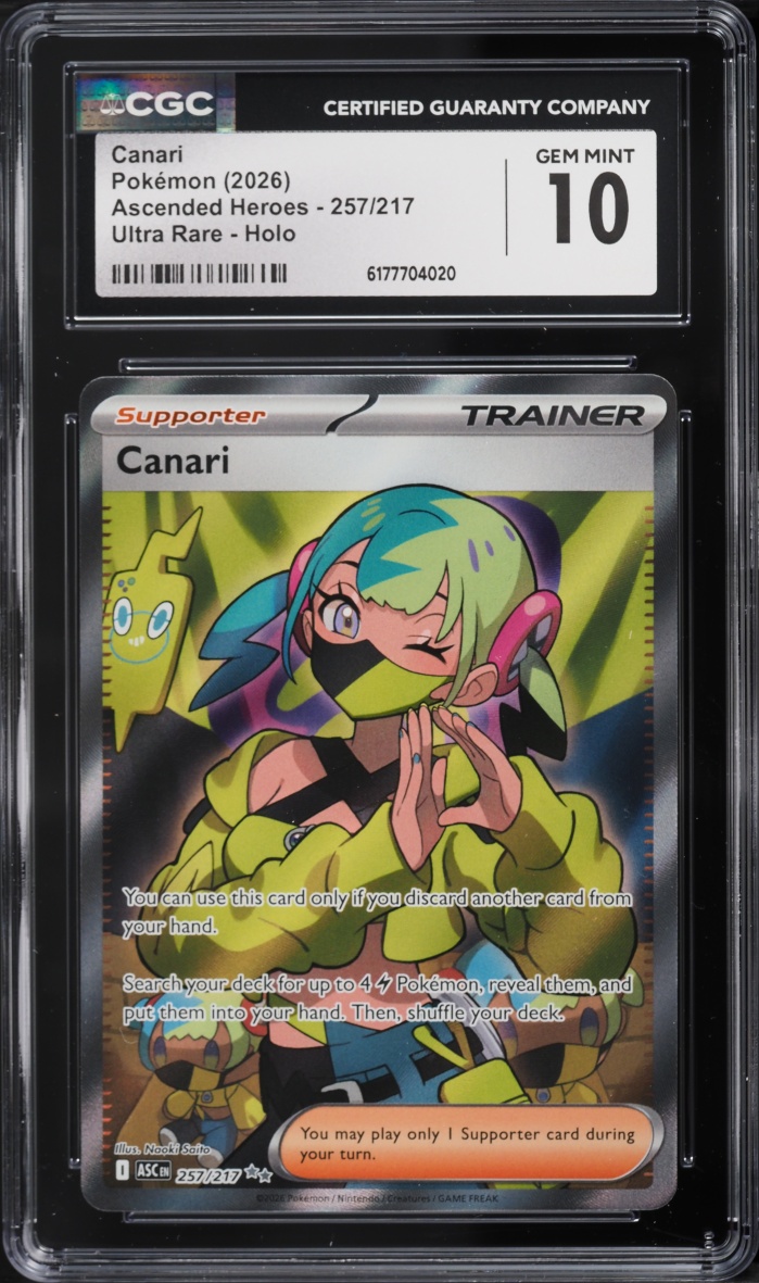 2026 Pokemon Mega Evolution Ascended Heroes Full Art Canari #257 CGC 10 GEM MINT