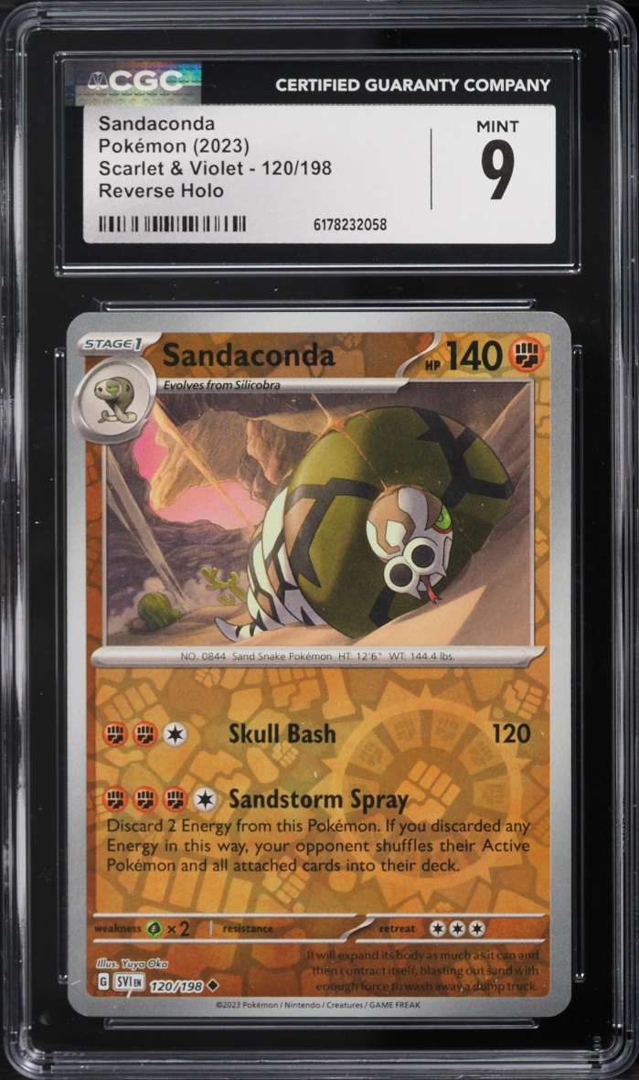 2023 Pokemon Scarlet & Violet Reverse Holo Sandaconda #120 CGC 9 MINT