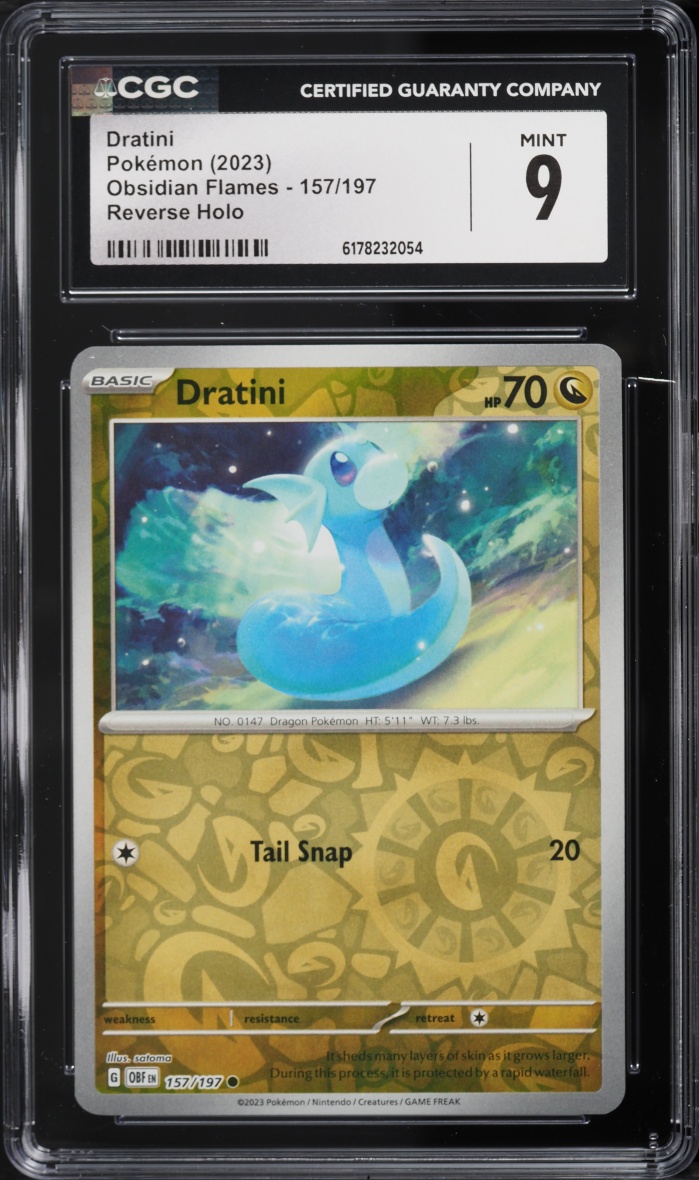 2023 Pokemon Scarlet & Violet Obsidian Flames Reverse Holo Dratini #157 CGC 9 MINT