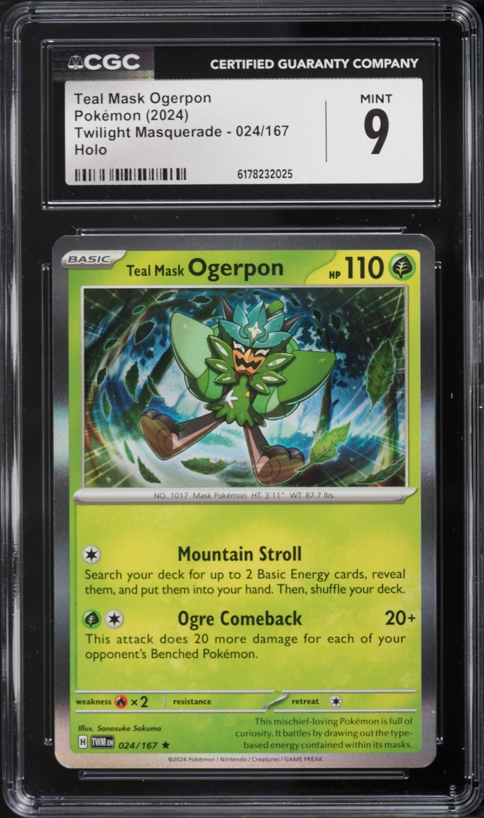 2024 Pokemon Scarlet & Violet Twilight Masquerade Holo Teal Mask Ogerpon #024 CGC 9 MINT