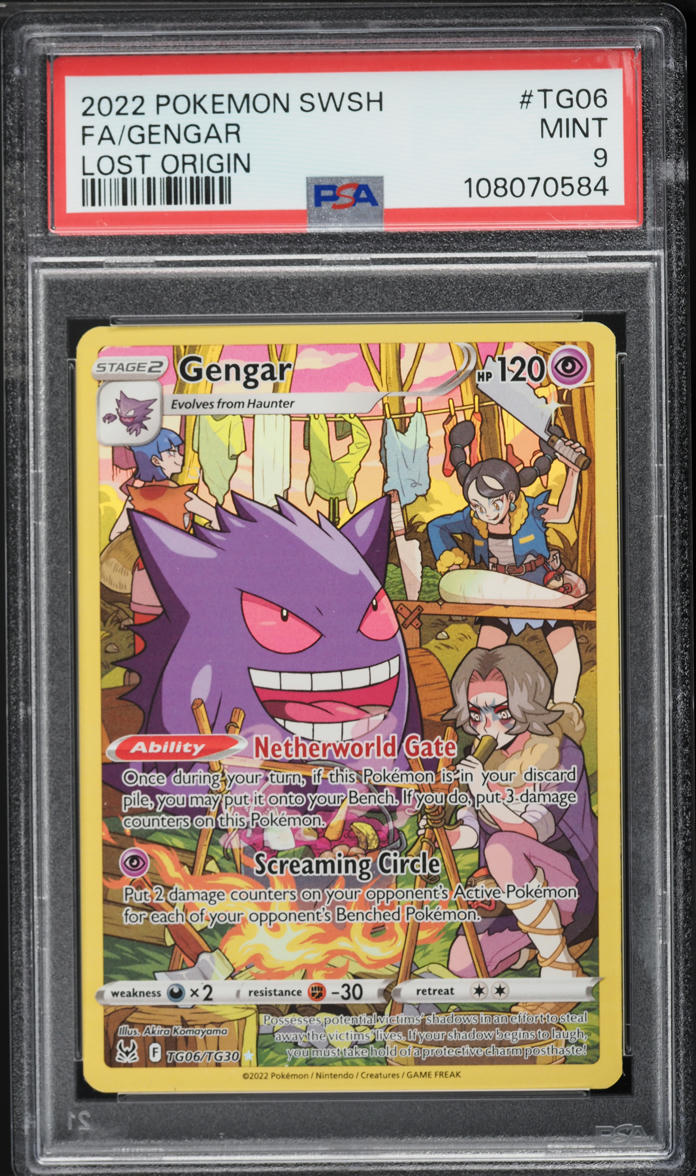 2022 Pokemon Sword & Shield Lost Origin Full Art Gengar #TG06 PSA 9 MINT