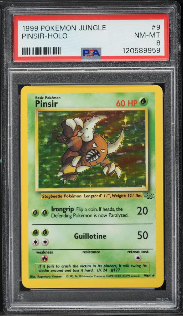 1999 Pokemon Jungle Holo Pinsir #9 PSA 8 NM-MT