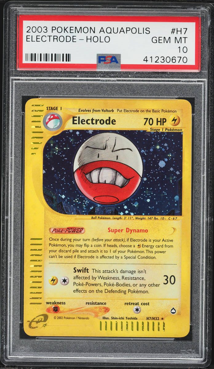 2003 Pokemon Aquapolis Holo Electrode #H7 PSA 10 GEM MINT
