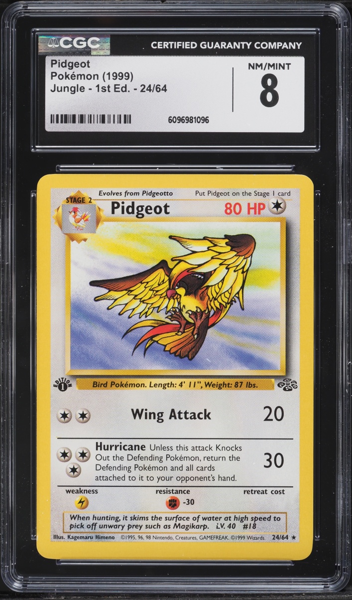 1999 Pokemon Jungle 1st Edition Pidgeot #24 CGC 8 NM-MT