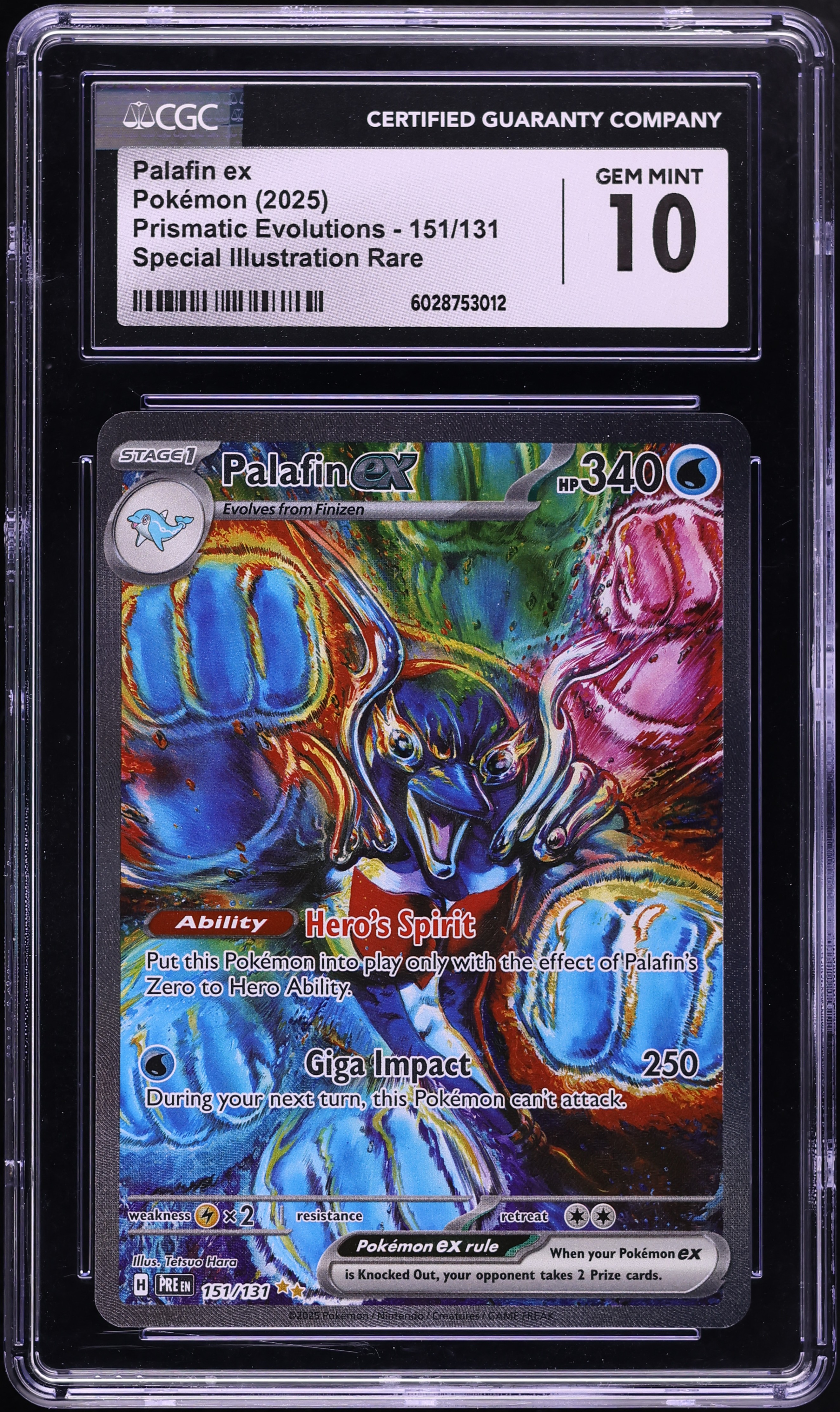 2025 Pokemon Scarlet & Violet Prismatic Evolutions SIR Palafin ex #151 CGC 10 GEM MINT