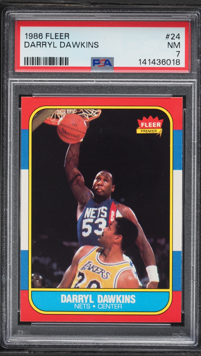 1986 Fleer Basketball Darryl Dawkins #24 PSA 7 NRMT