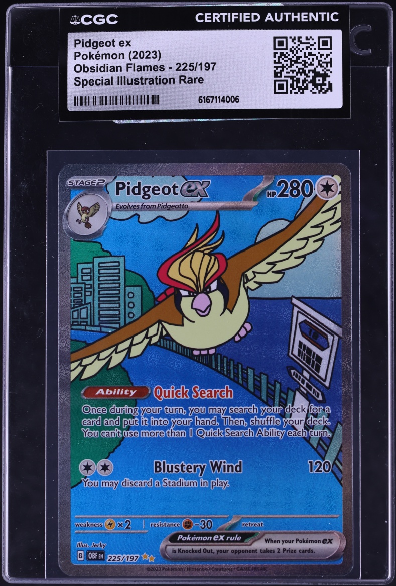 2023 Pokemon Scarlet & Violet Obsidian Flames SIR Pidgeot EX #225 CGC AUTH