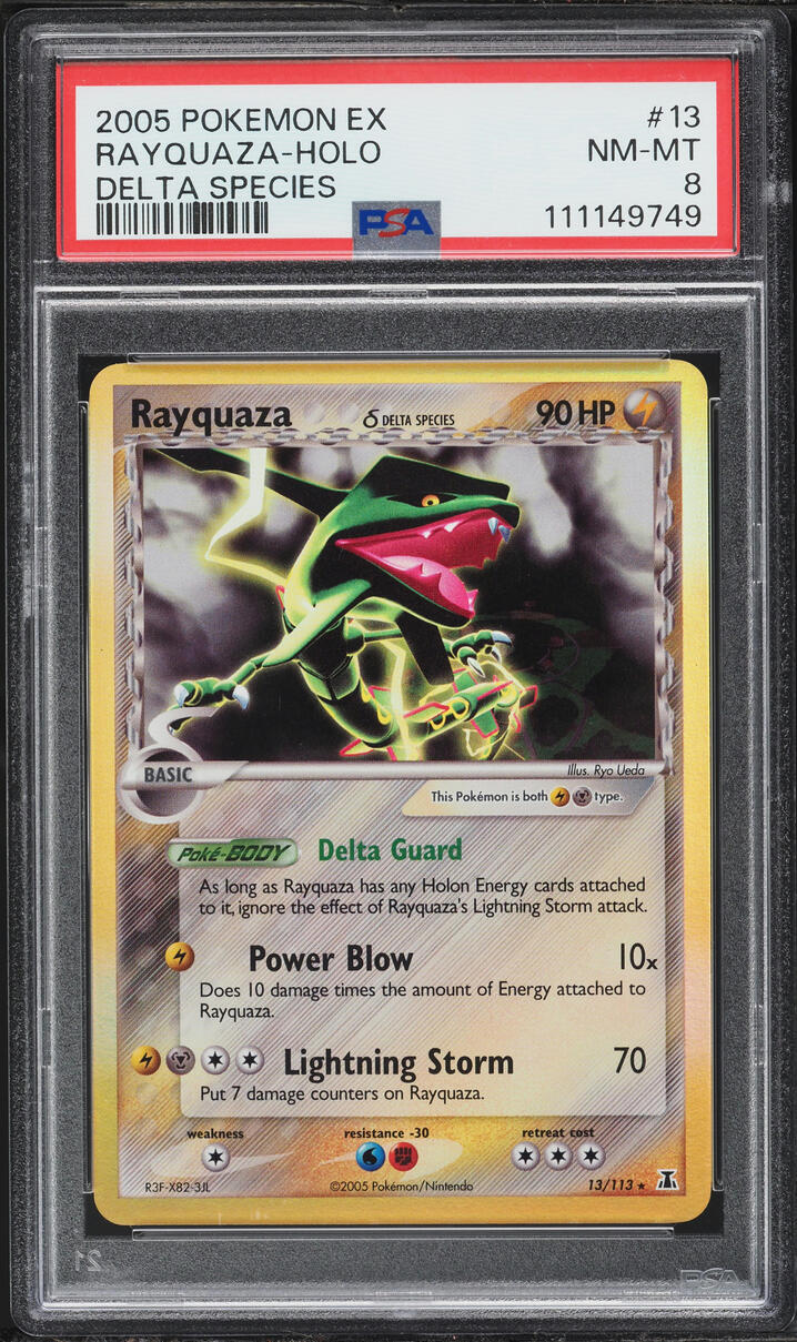 2005 Pokemon EX Delta Species Holo Rayquaza #13 PSA 8 NM-MT