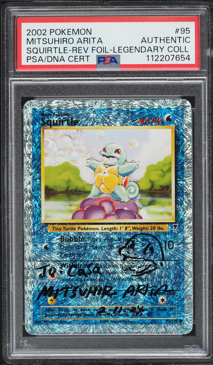 2002 Pokemon Legendary Collection Reverse Holo Squirtle Mitsuhiro Arita AUTO #95 PSA/DNA AUTH